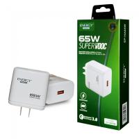 หัวชาร์จแท้ อแดปเตอร์ Fast Charge 65W-1port USB ยี่ห้อ Energy ของแท้ศูนย์ Support Supervooc 65W