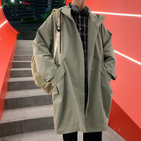 Legible Autumn Casual Trench Coat Men nd Fashion Medium Long Sleeve Solid Pocket Trench Jacket Men Loose Windbreaker Man