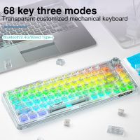 AULA F68 Bluetooth Mechanical Keyboard - 68 Keys with Hotswap and Transparent Keycaps Basic Keyboards