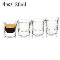 8pcs 80ml Double-layer Wall Glass Coffee Red Wine Milk Glass Cold Heat Resistant Transparent Mug Office Household Drinkware Set