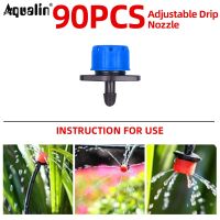 90Pcs/Lot Irrigation Sprinklers 1/4Inch Adjustable Micro Drip Irrigation Watering kits Drip Irrigation System#26301-S