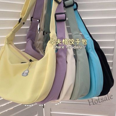【hot sale】☂ C16 Fashion Women Shoulder Bag Canvas Bag for Female Student Message Bag Korean Unisex Crossbody Bag Wild Pure Color Nylon Bag