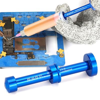 ◊﹍ Solder Booster Aluminum alloy Booster Paste Flux Welding Soldering Oil Pusher Manual Syringe Plunger Dispenser Repair