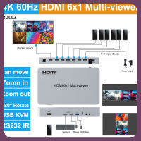 4K USB KVM 4X1 6X1 HDMI Multviewer 2 3 4 5 6ตัวแบ่งหน้าจอภาพคู่ Quad-Viewer หลายเครื่องสลับไร้รอยต่อ/ซูมเข้า-ออก