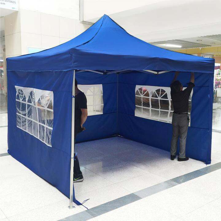 canopy-side-panel-tent-foldable-oxford-cloth-garden-shade-waterproof-awning-with-clear-window-sidewall-outdoor-bbq-white