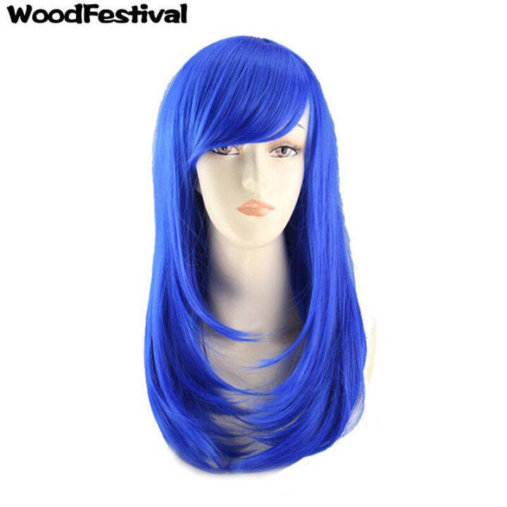 hot-woodfestival-ผู้หญิงวิกผมสังเคราะห์ตรงกับ-bangs-หญิงคอสเพลย์-wigs-สีแดงสีฟ้าสีชมพูสีขาวสีเขียวสีส้ม-burdy-สีน้ำตาล