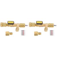 2X Valve Core Remover &amp; Installer with Dual Size SAE 1/4 &amp; 5/16 Port for R22 R410A HVAC System