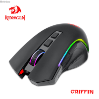 REDRAGON Griffs M602 RGB USB 2.4G เมาส์สำหรับเล่นเกมส์ไร้สาย8000 DPI 8ปุ่มตั้งโปรแกรมได้ตามหลักสรีรศาสตร์สำหรับเมาส์เล่นเกมแล็ปท็อป PC Meimiao