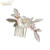 Wedding Bohemian Comb Headpiece Gold Leaf Flower Hair Combs Pin Bridal Styling Tool Hair Accessories