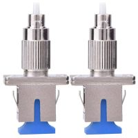 2X FC-SC Single Mode Coupler Hybrid Converter Fiber Optic Adapter for FC Male to SC Female