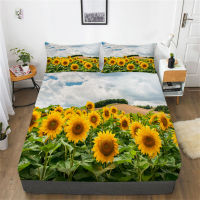 Fitted Sheet 3D Print Sunflower Bed Cover Bedding Setcover Bedroom Decoration Double Queen Size Comforter Coverset Duvet Covers