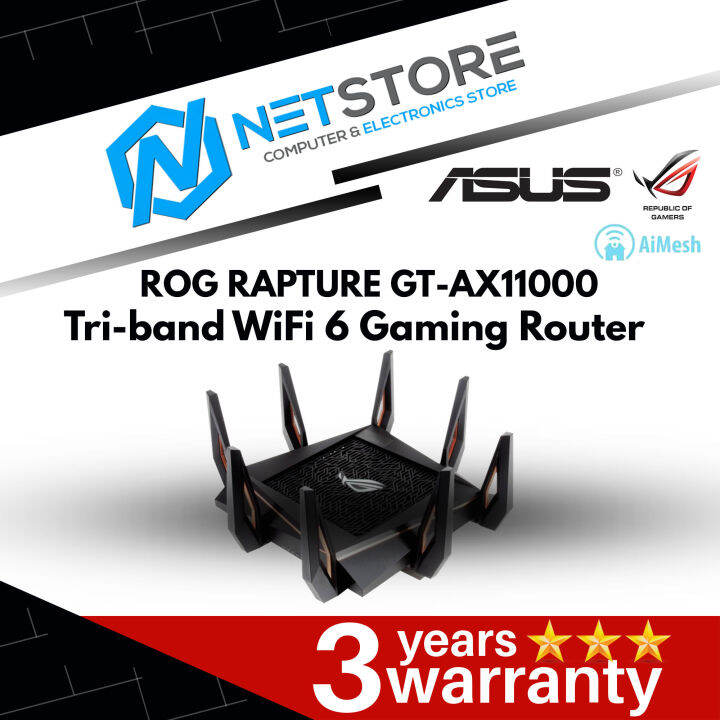 ASUS ROG RAPTURE TRIBAND WiFi 6 GAMING ROUTER MESH WIFI GTAX11000