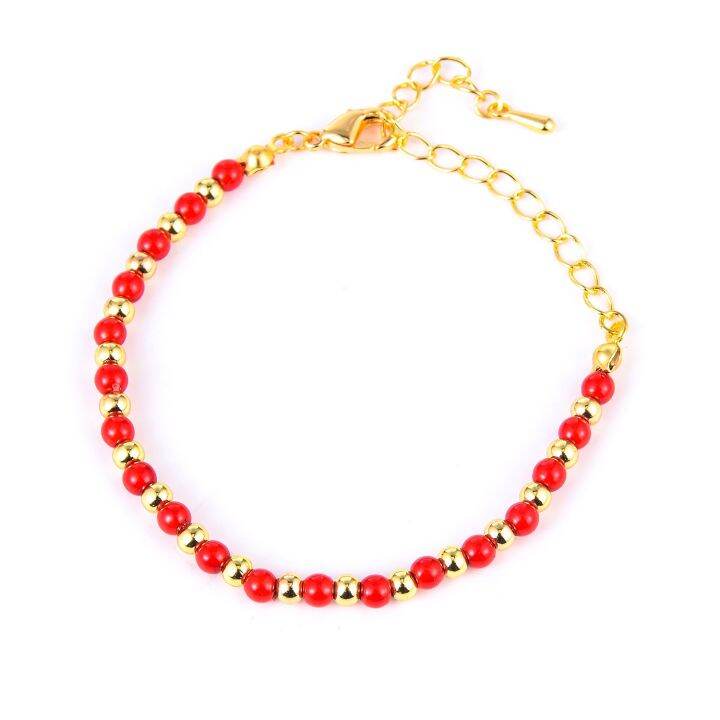 2022-new-fashion-gold-silver-bead-chain-hamdmade-bracelet-for-kids-retro-jewelry-accessories-holiday-gift