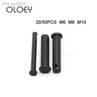 Free Shipping 20/50Pcs M3-M20 GB882 Dowel Pin Flat Head Cylindrical Pin With Hole Black Carbon Steel HW352