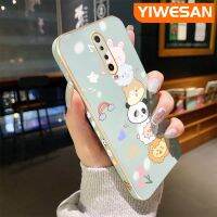 YIWESAN เคสสำหรับ Xiaomi MI POCO F2 POCO X2 Redmi K30ลายการ์ตูนแพนด้าสัตว์ขอบด้านข้างเคสโทรศัพท์ชุบสี่เหลี่ยมสุดหรูเคสป้องกันกล้องหลังเต็มรูปแบบเคสนิ่ม