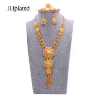 Dubai Hawaiian 24K Gold plated bridal Jewelry sets Necklace Earrings Bracelet Rings gifts wedding jewellery set for women