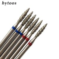 HYTOOS 1Pc Tornado Flame Diamond Nail Drill Bit 3/32 quot; Manicure Cutters Rotary Burr Drill Accessories Spiral Nail Mills Tool