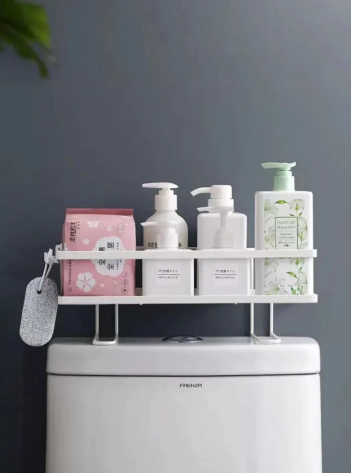 1pc Over The Toilet Storage Rack, White Bathroom Organizer Shelves