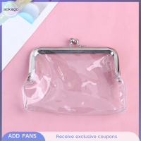 Aokago Ins Dompet Koin ปากเหล็กเรียบสิ่งเล็กๆกระเป๋าคลิปกระเป๋าเก็บของโปร่งใส