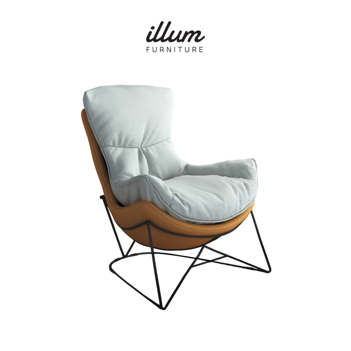 illum Norwich Lounge Chair Metal Legs Fabric Upholstery Modern Design