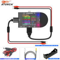 DC5.5 Type-C USB Tester เครื่องวัดโวลต์มิเตอร์แบบดิจิตอล NTC Temperature Probe สายคลิปจระเข้18650 Battery