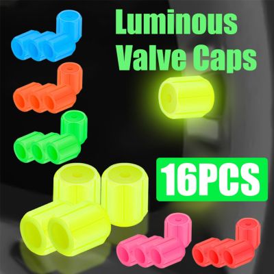 4/8/16pcs Universal Fluorescent Luminous Tire Valve Stem Covers Car Tire Valve Cap Green /Yellow/Blue/Red Fluorescent Powder New