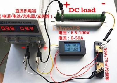 DC 50A Digital LED Power Meter Monitor Power Energy Voltmeter Ammeter 50A shunt