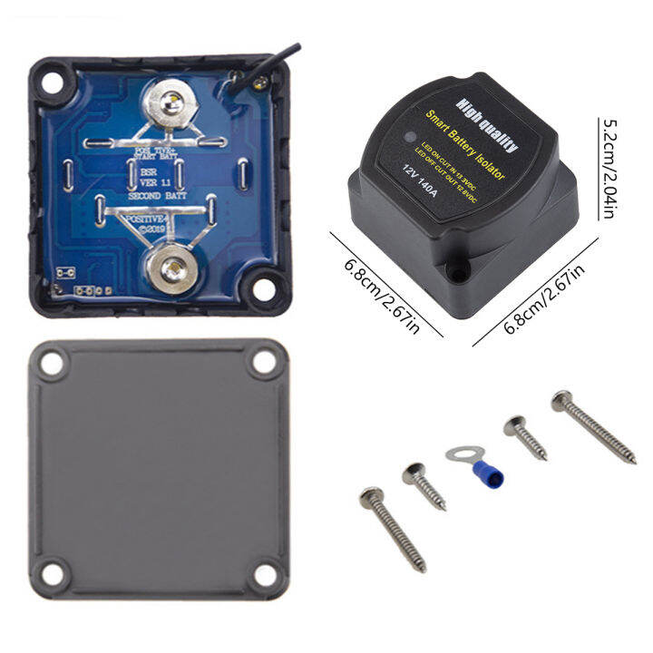 dual-แบตเตอรี่-isolator-kit-12v-140a-ip65กันน้ำรีเลย์แยกอัตโนมัติรถแบตเตอรี่รีเลย์รถอุปกรณ์เสริมอัตโนมัติรถแบตเตอรี่รีเลย์