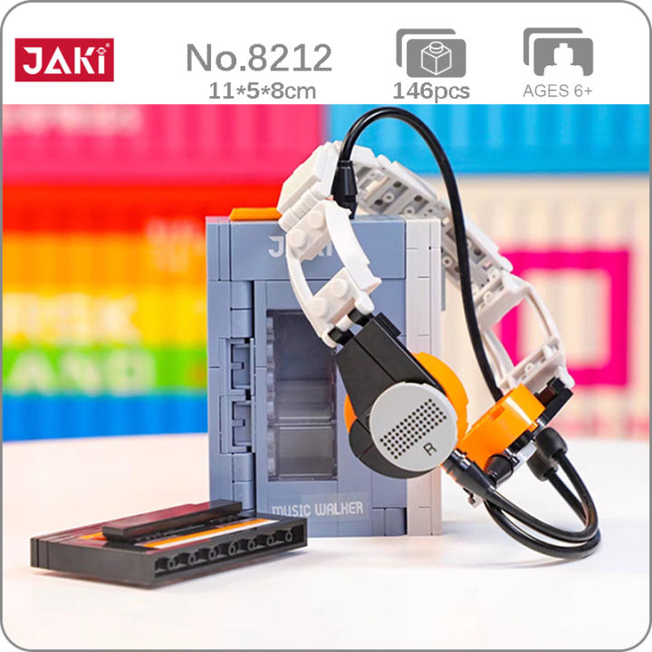 jaki-8212-cassette-เพลง-walkman-เครื่องบันทึกเทปเพลงวิทยุหูฟังเครื่องมินิบล็อกอิฐของเล่นสำหรับเด็กไม่มีกล่อง