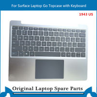 Original 12นิ้วสำหรับ Surface Laptop Go 1943 Topcase Keyboard US Sliver