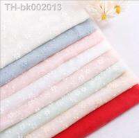 ♀ஐ₪ High Quality Red Green Flower Flocked Dot Mesh Tulle Guipure Lace Fabric Clothing Dress Wedding Decoration Sewing Net Fabric