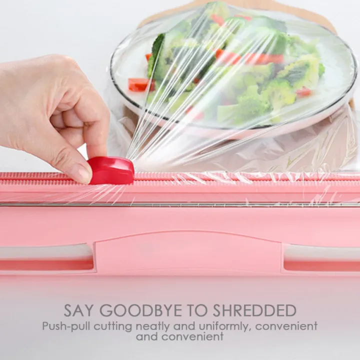 Kitchen Organizer Food Plastic Wrap Dispenser Wall Mounted Foil And