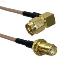 ☜☏  RG316 Cable SMA Female Jack Bulkhead Straight to SMA Male Plug Right angle RF Coaxial Connector Wire Terminals 4inch 5M