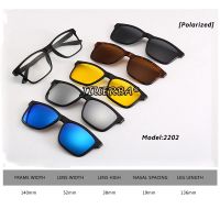 【พร้อมสต็อก】1 + 5 แว่นกันแดด Polarized ผู้หญิง ผู้ชายสายตาสั้นแว่นตาแม่เหล็กคลิปบนเลนส์