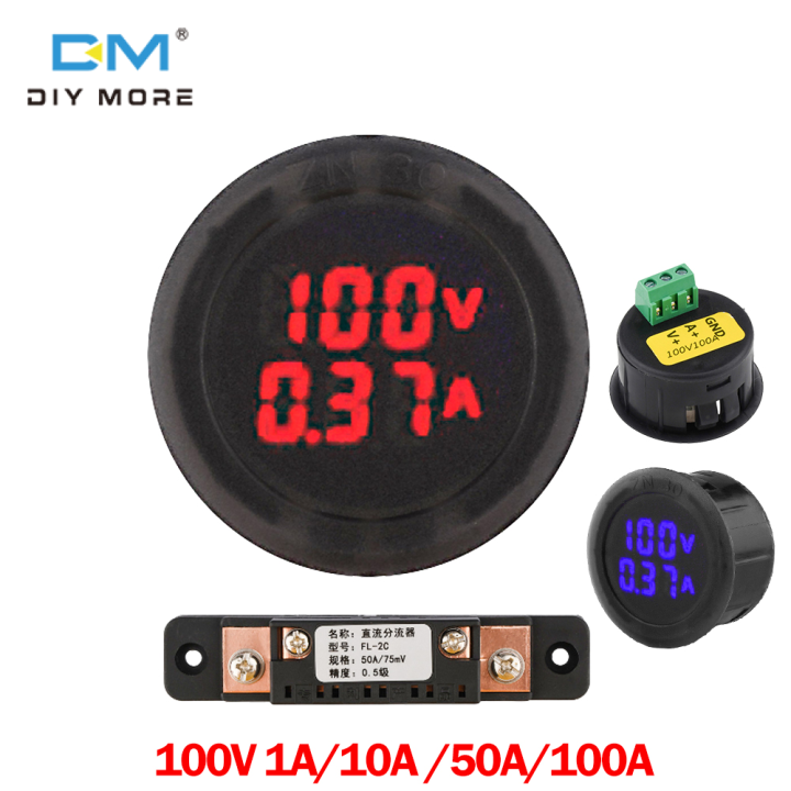 Diymore Dc V Led Digital Display Circular Two Wire Voltmeter Dc