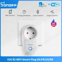 SONOFF เต้ารับ Wi-Fi R2 S26ปลั๊กอินศิลปะเต้าเสียบไฟ16A ้านจับเวลาแบบศิลปะสำหรับ Alexa Google Home Alice