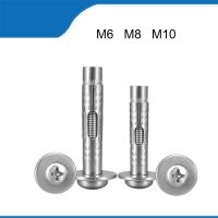 คุณภาพสูง M6 M8 M10 1/2/4ชิ้นสลักเกลียวขยายหัวกระทะ Phillips 304สแตนเลสสกรูคอนกรีต