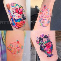 30Pcs Temporary Tattoo Sticker Waterproof Water Transfer Cute Graffiti Fake Tattoo Face Arm Sticker New Temporary Tattoo