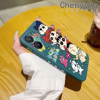 เคส Chenyyyka สำหรับ VIVO Y35 5G Y56 5G เคสการ์ตูนดินสอสีชินเพื่อนเคสมือถือนิ่มบางลายขอบสี่เหลี่ยมด้านข้างเคสนิ่มซิลิโคนเคสป้องกันการกระแทก