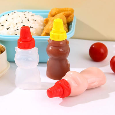 2pcs/set Mustard Container Portable Mini Bottle Ketchup Bottle Mini Sauce Bottle Portable Squeeze Sauce Bottle