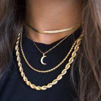 Vnox 18K Gold Rope Chain Necklace Twist Choker Necklace Rope Necklace Dainty Rope Necklace