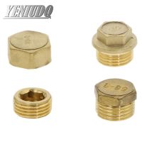 1pcs Brass Pipe Hex Head Brass End Cap Plug Fitting 1/8 1/4 3/8 1/2 3/4 Male Female Thread Coupler Connector Adapter