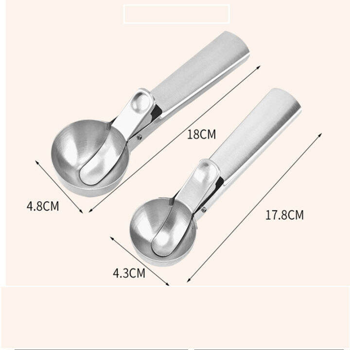 มัลติฟังก์ชั่สแตนเลสช้อนไอศครีมครัวเรือนครัวเครื่องมืออเนกประสงค์ผลไม้ไอศครีมบอลสกูตเตอร์