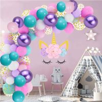 [Afei Toy Base]113Pcs ลูกโป่ง Arch Unicorn Mermaid ลูกโป่งสีชมพู Garland Kit สำหรับงานแต่งงาน Baby Shower Mermaid Girls Birthday Party Decorations