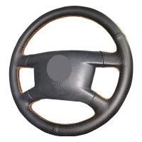 ar Steering Wheel Cover For VW Caddy 2003-2006 Caravelle 2003-2009 Transporter T5 Customized Steering Wrap Microfiber Leather Steering Wheels Accessor