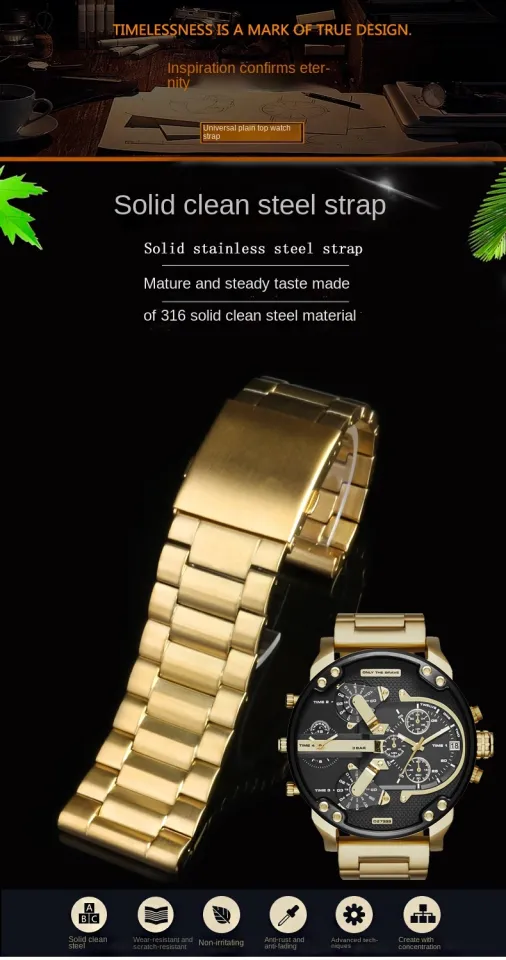 Mua Diesel Men's Mr Daddy 2.0 Quartz Stainless Steel Chronograph Watch,  Color: Gold-Tone (Model: DZ7333) | Tiki
