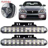 คู่20 LED สีขาว12V รถ Universal ตกแต่ง Light Bar DRL Strip Bright Daytime Running Light กันชนหน้าหมอกขับรถโคมไฟ E4