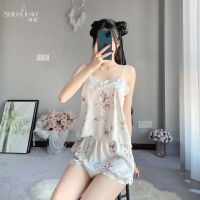 Shuo Yao Sexy Underwear Japanese Lace Deep V Pure Sexy Seduction Sling Pajamas Sweet Passion Set 1139