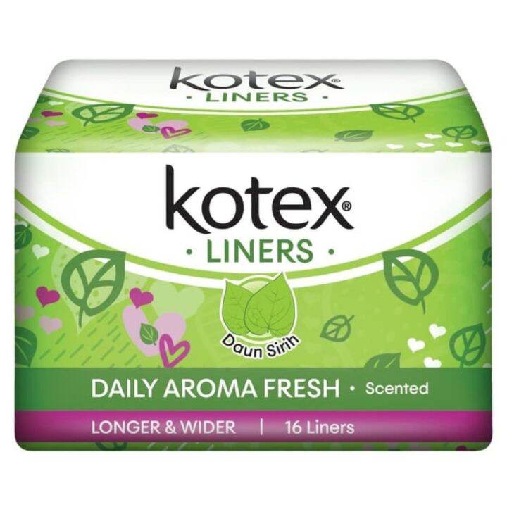 KOTEX LINERS DAUN SIRIH L&W 16S / PEMBALUT WANITA / NYAMAN / TIDAK