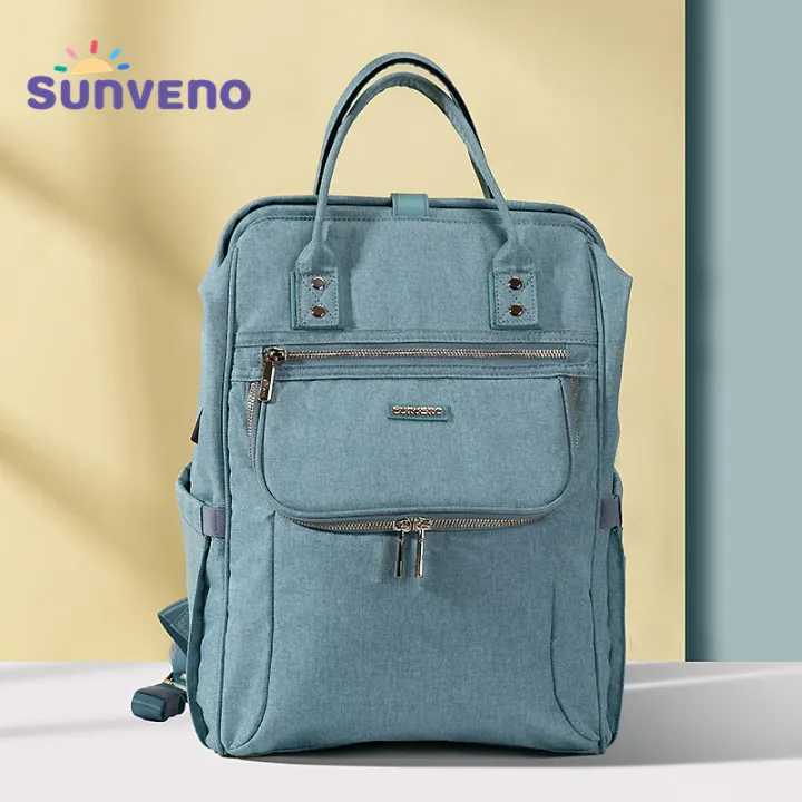 Sunveno 2021 New Diaper Bag Backpack Large Capacity Waterproof Nappy Bag Kits Mummy Maternity Travel Backpack Nursing Handbag